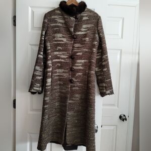 Peter Som Brown and Green Long Coat